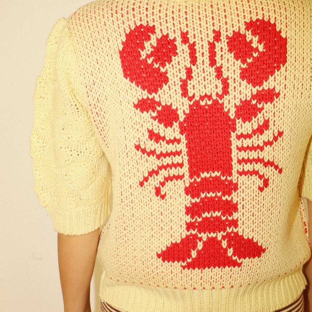 Baileyrose Lemon Red Lobster Sweater S